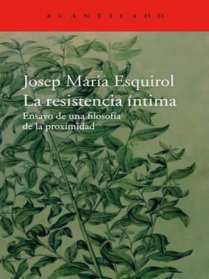 cover image of La resistencia íntima